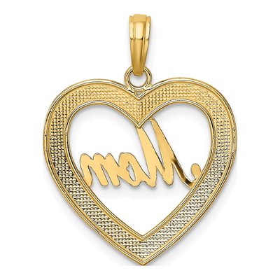 14K Yellow Gold MOM Heart Charm – view 5