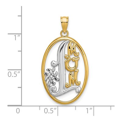 14K Yellow Gold MOM Oval Number 1 Pendant – view 5