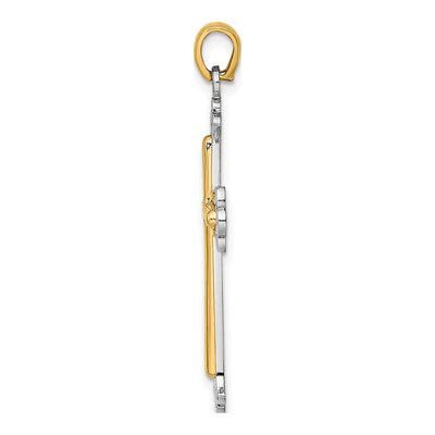 14K Two-Tone Gold Cross Pendant – view 3