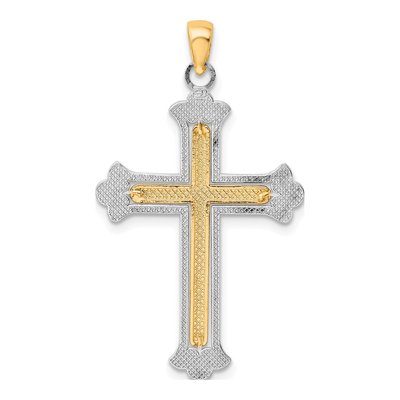 14K Two-Tone Gold Cross Pendant – view 5