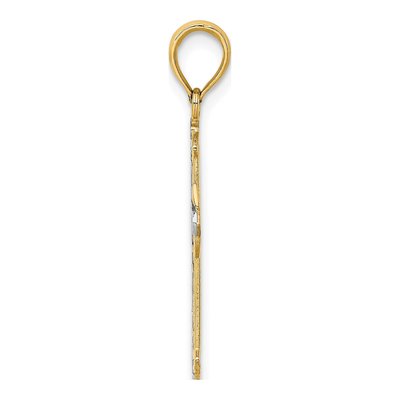 14K Yellow Gold Diamond-Cut Cross Charm – view 3