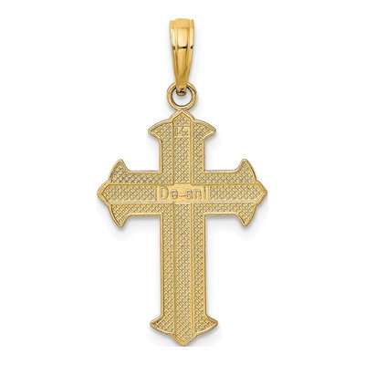 14K Yellow Gold Diamond-Cut Cross Charm – view 5