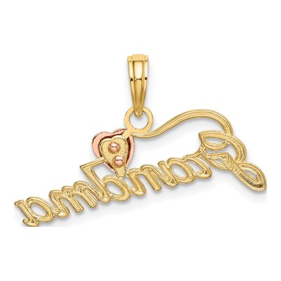 14K Two-Tone Gold Grandma Heart Pendant – view 5