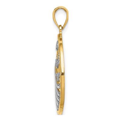 14K Yellow Gold Sunset Seagulls Pendant – view 3