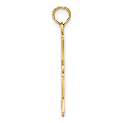 14K Yellow Gold Textured Cross Charm – view 3