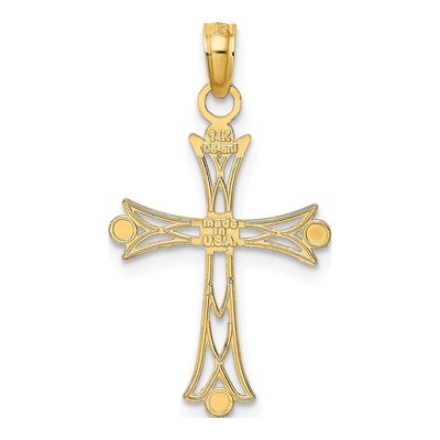 14K Yellow Gold Textured Cross Charm – view 5