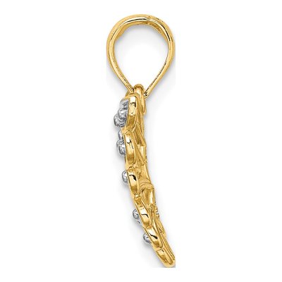 14K Yellow Gold Diamond-Cut Butterfly Charm – view 3