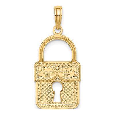 14K Yellow Gold Lock Pendant – view 4