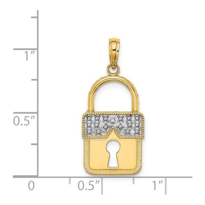 14K Yellow Gold Lock Pendant – view 5