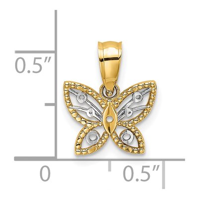 14K Yellow Gold Butterfly Pendant – view 4