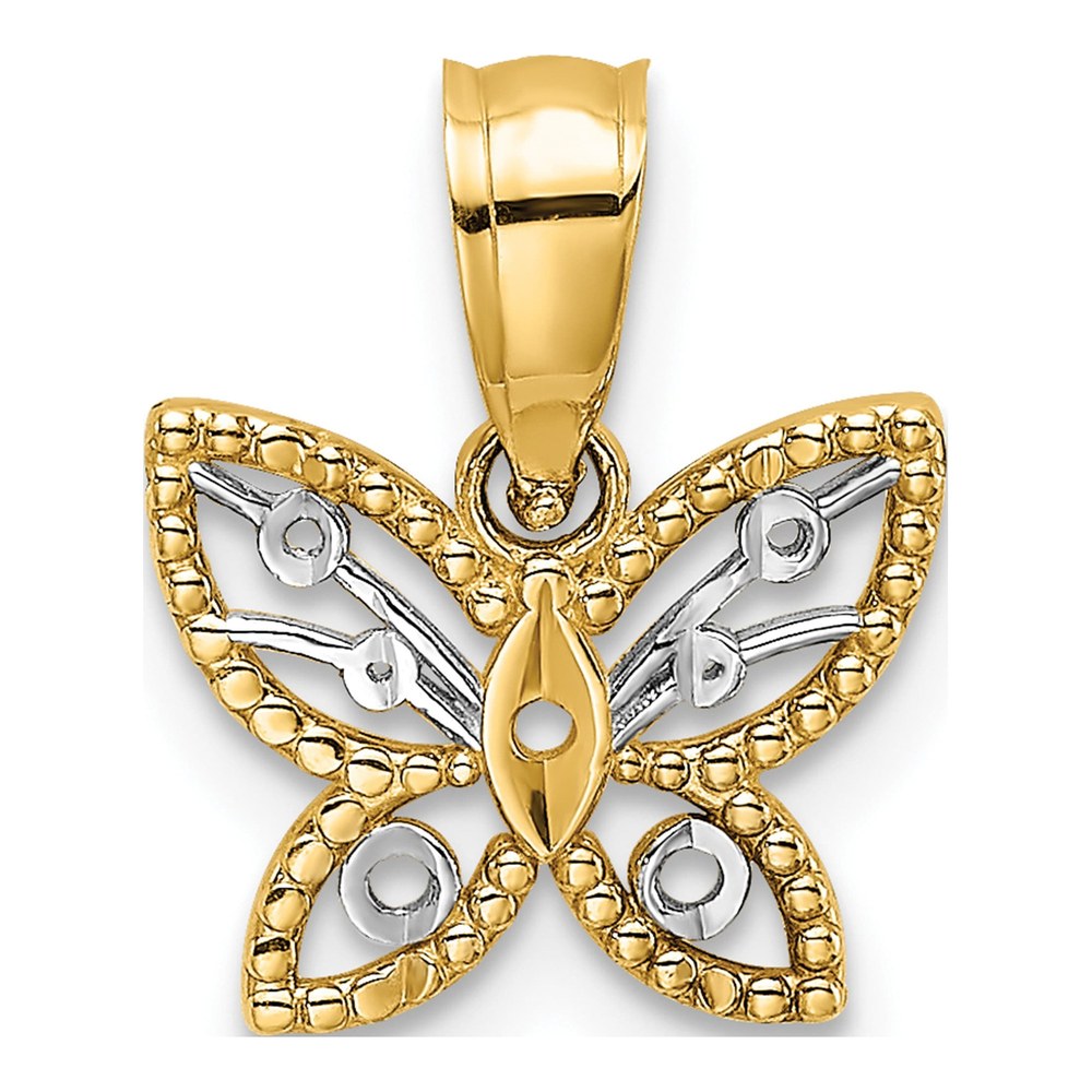 14K Yellow Gold Butterfly Pendant