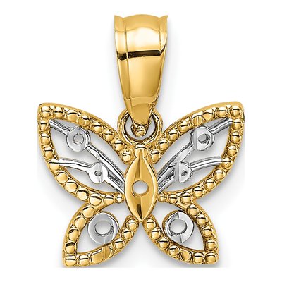 14K Yellow Gold Butterfly Pendant