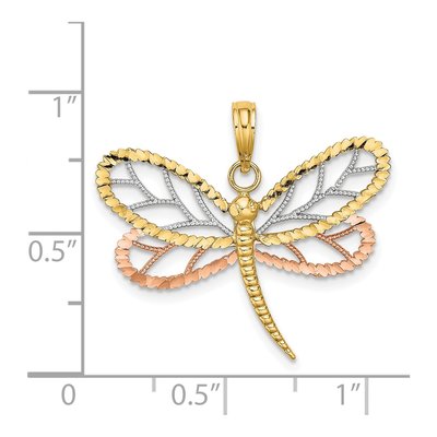 14K Two-Tone Gold Dragonfly Charm – view 4
