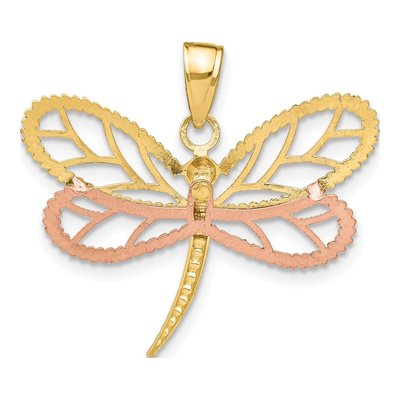 14K Two-Tone Gold Dragonfly Charm – view 5