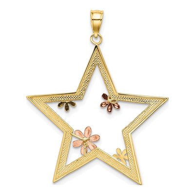 14K Two-Tone Gold Star Pendant – view 4