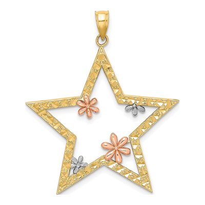 14K Two-Tone Gold Star Pendant