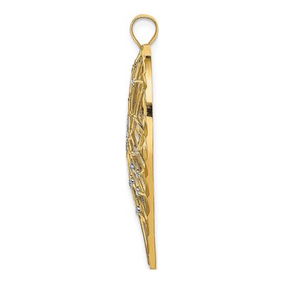 14K Yellow Gold Diamond-Cut Filigree Heart Pendant – view 3