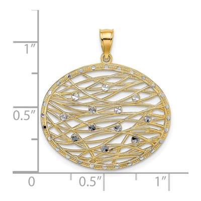 14K Yellow Gold Diamond-Cut Oval Pendant – view 4