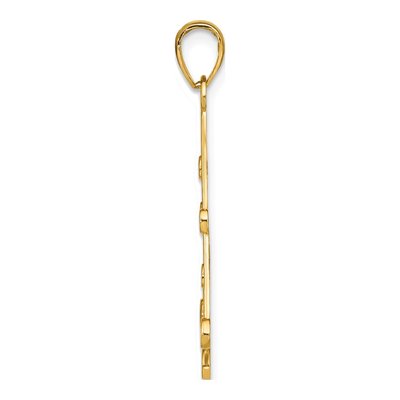 14K Yellow Gold Textured Chandelier Charm – view 3