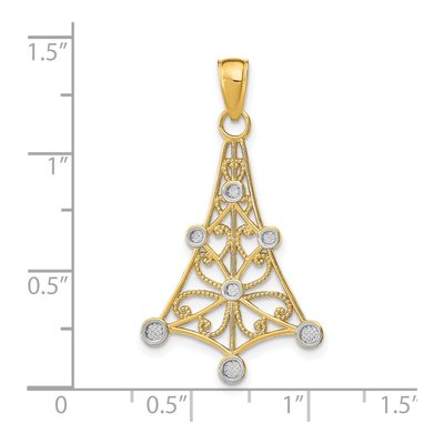 14K Yellow Gold Textured Chandelier Charm – view 4