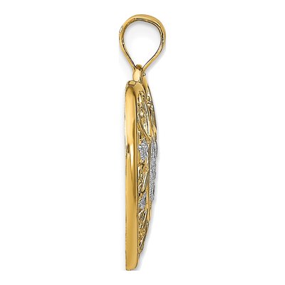 14K Yellow Gold Filigree Heart Pendant – view 3