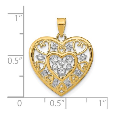 14K Yellow Gold Filigree Heart Pendant – view 4