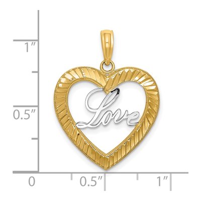 14K Yellow Gold LOVE Heart Pendant – view 4
