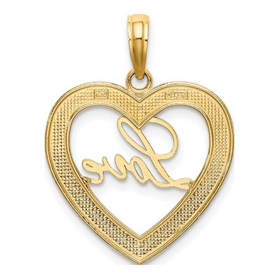 14K Yellow Gold LOVE Heart Pendant – view 5