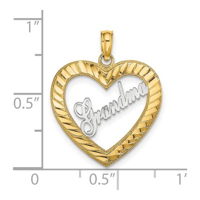 14K Yellow Gold Grandma Heart Pendant – view 4