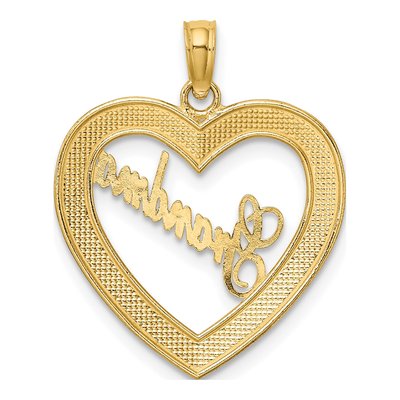 14K Yellow Gold Grandma Heart Pendant – view 5