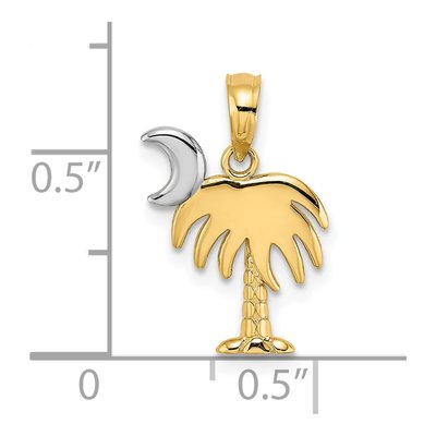 14K Yellow Gold Palm Tree Pendant – view 3