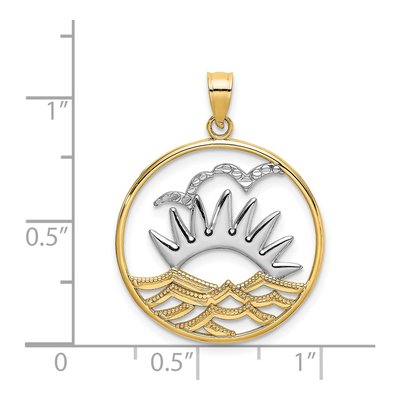 14K Yellow Gold Sunset Circle Pendant – view 4