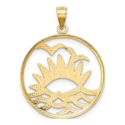 14K Yellow Gold Sunset Circle Pendant – view 5