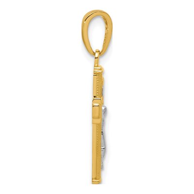14K Yellow Gold INRI Crucifix Pendant – view 3