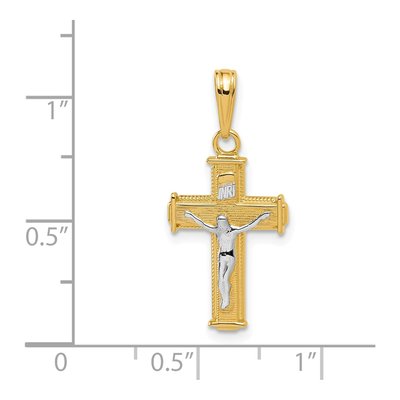 14K Yellow Gold INRI Crucifix Pendant – view 4