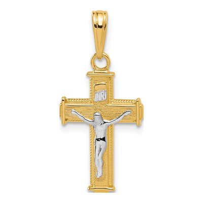 14K Yellow Gold INRI Crucifix Pendant