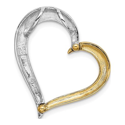 14K Two-Tone Gold Heart Charm – view 5