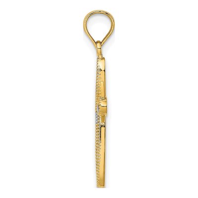 14K Yellow Gold Filigree Cross Charm – view 3