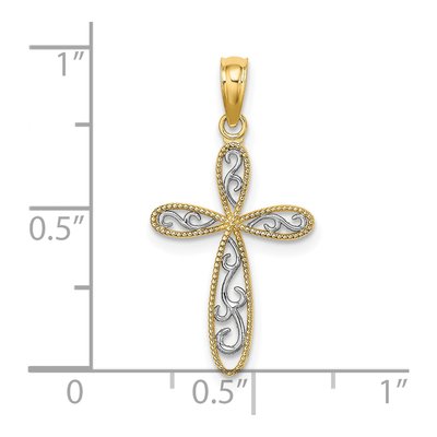14K Yellow Gold Filigree Cross Charm – view 4