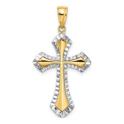 14K Yellow Gold Reversible Cross Charm