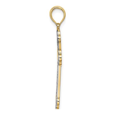 14K Yellow Gold Reversible Diamond-Cut Cross Charm – view 3