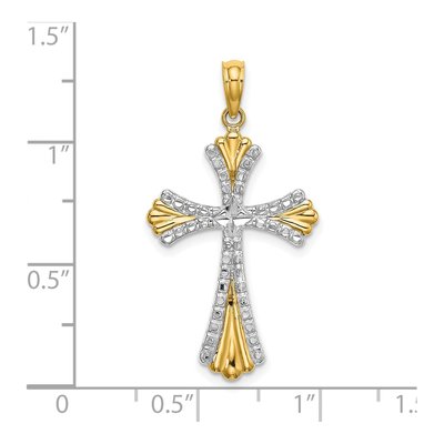 14K Yellow Gold Reversible Cross Charm – view 4