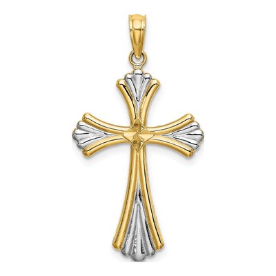 14K Yellow Gold Reversible Cross Charm – view 5