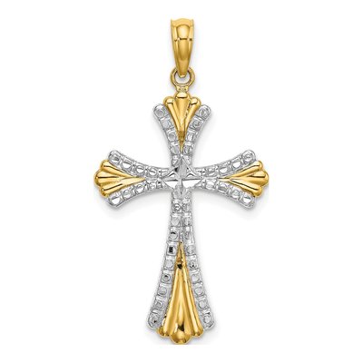 14K Yellow Gold Reversible Cross Charm