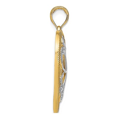 14K Yellow Gold Filigree Heart Charm – view 3