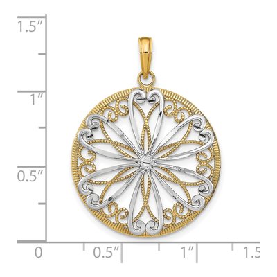 14K Yellow Gold Filigree Round Charm – view 3