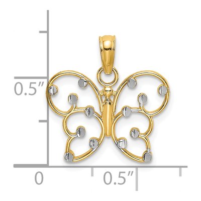 14K Yellow Gold Butterfly Charm – view 4