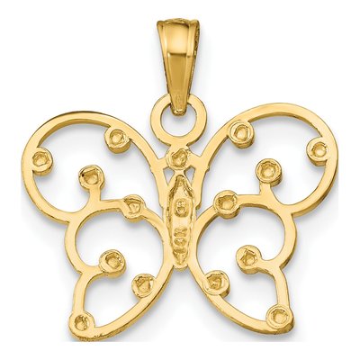 14K Yellow Gold Butterfly Charm – view 5