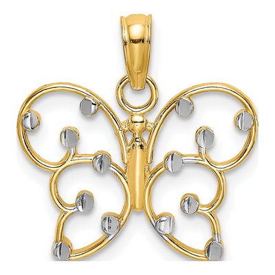 14K Yellow Gold Butterfly Charm