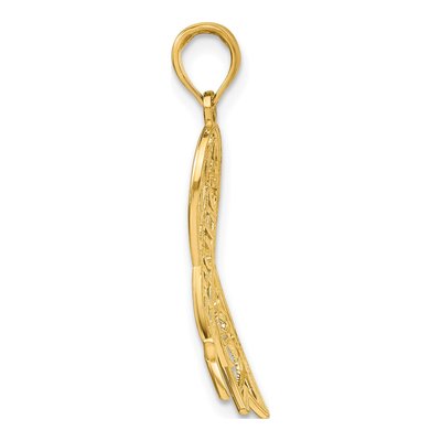 14K Yellow Gold Filigree HOPE Ribbon Charm – view 3